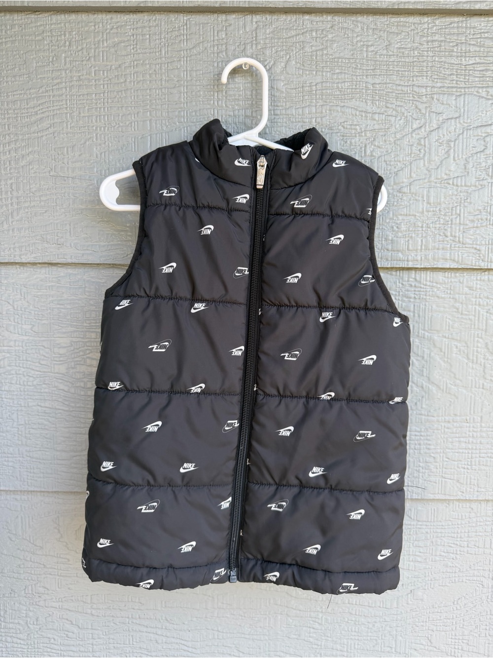 Nike Black Puffer Vest with White Mini Logos
